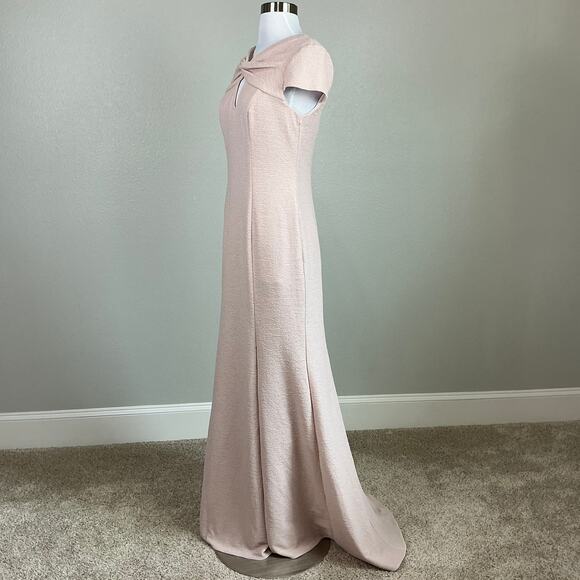 Adrianna Papell Women's Formal Dress Size 8 Pink Metallic A-Line Evening Gown - Picture 5 of 10
